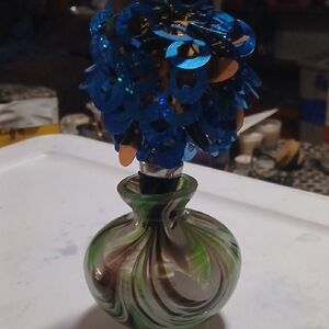 Hand Blown Glass Perfume Bottle With Stopper